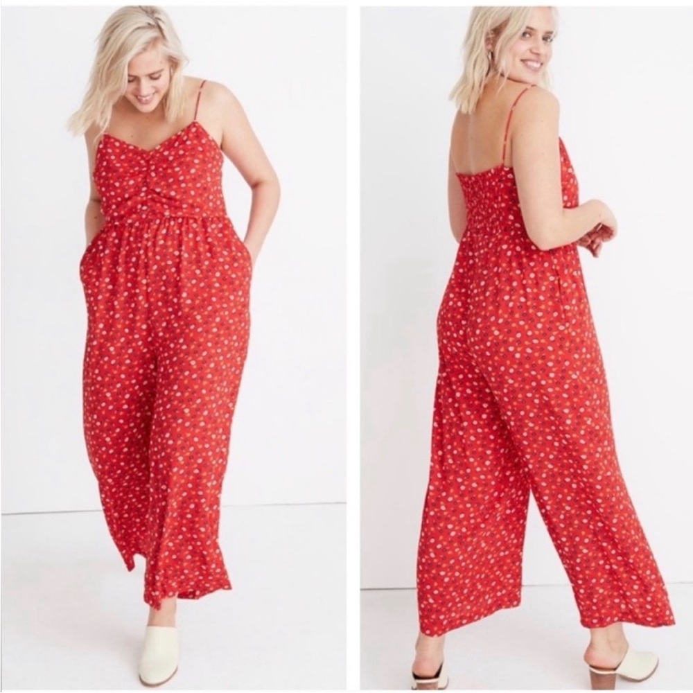 Madewell Floral Red Jumpsuit